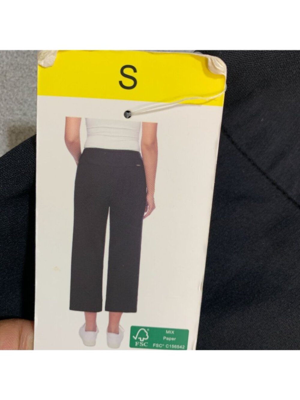 NWT S.C. & Co. Women’s S Black Tummy Control Wide Leg Crop Pants - Picture 12 of 14